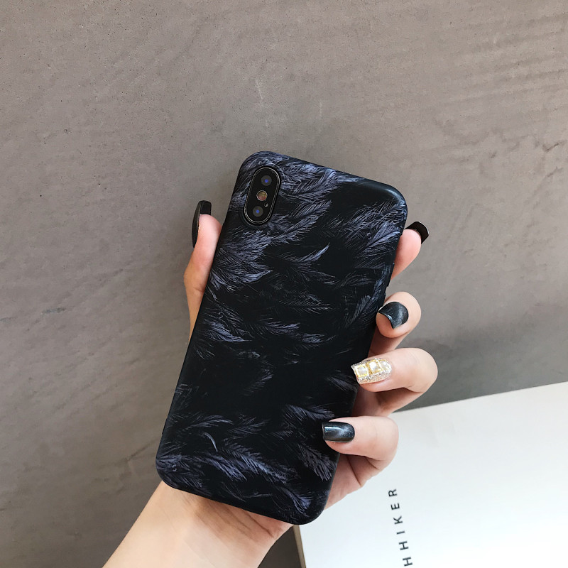 ins冷淡风黑色羽毛11promax苹果X手机壳iphone7/8/6S全包磨砂软壳8P男女款简约创意苹果6splus硅胶防摔保护套在类目 3C数码配件, 手机配件, 手机保护套/壳中 - 来自Buy2taobao.com提供专业的淘宝代购服务