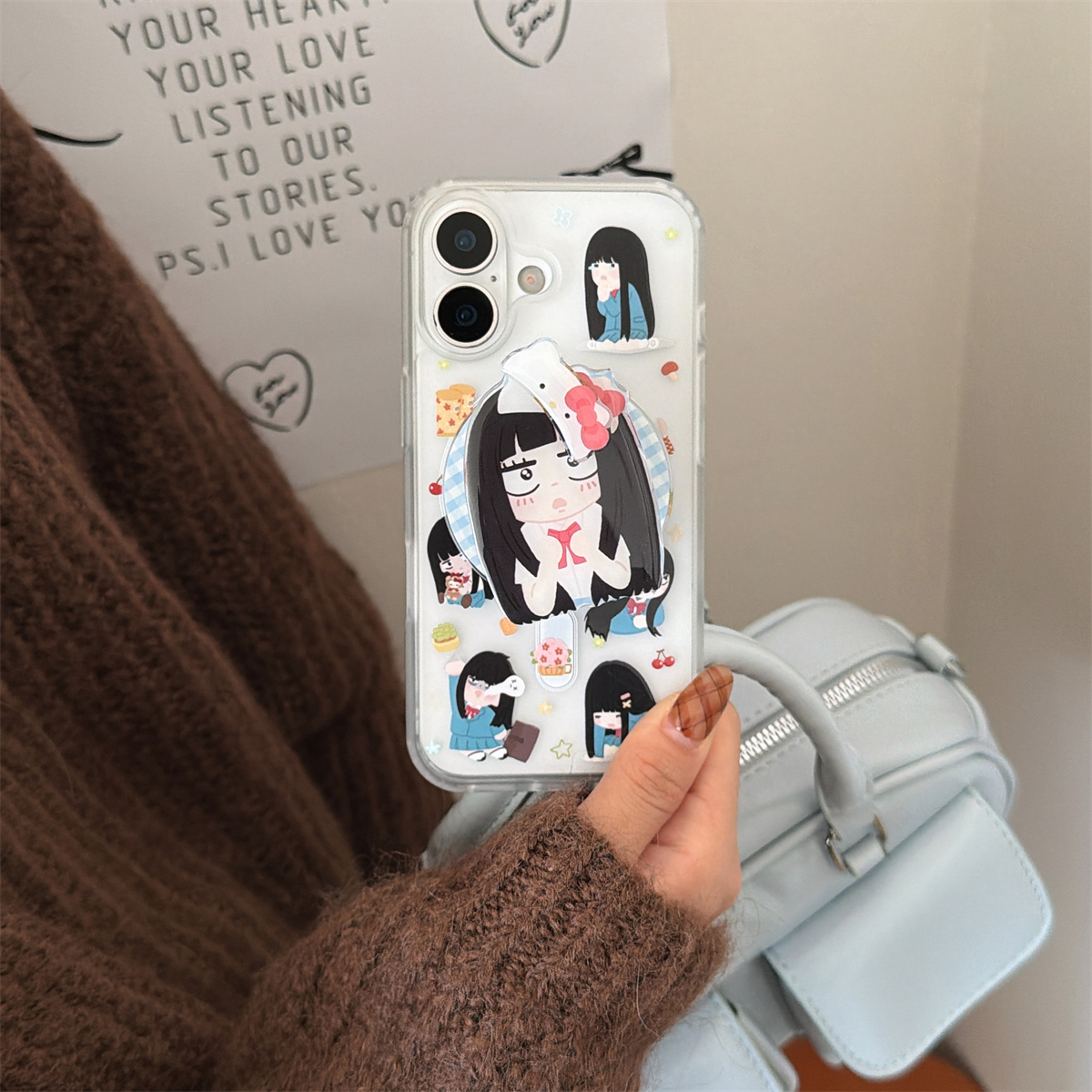 加尔 动漫风可爱二次元黑沼爽子磁吸壳适用苹果17ProMax手机壳iphone15新款16pro女款13创意14pro防摔保护套