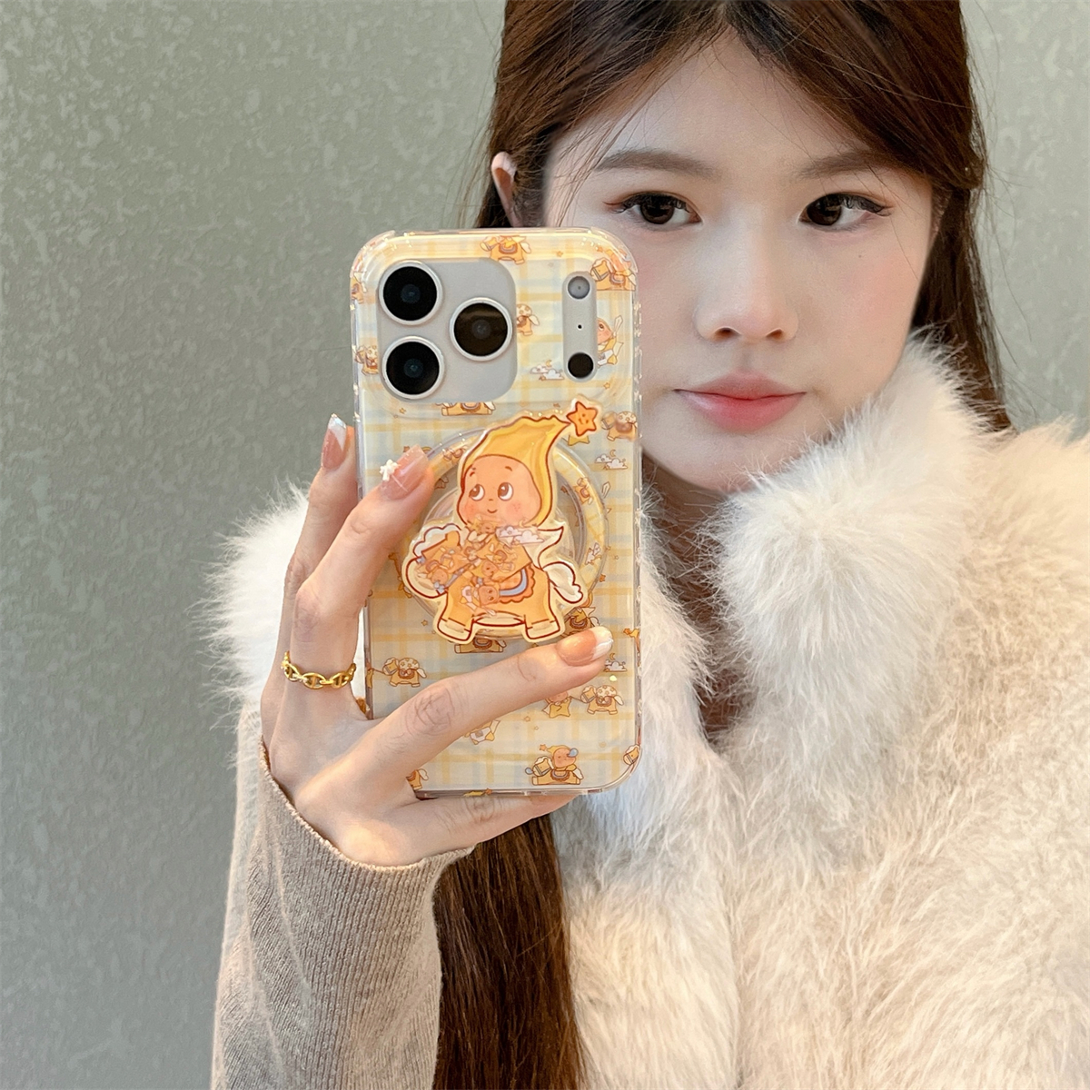 加尔 卡通可爱骑马星星人摇摇乐磁吸支架适用苹果17ProMax手机壳iphone15Pro新款16pro创意14pro防摔13保护套