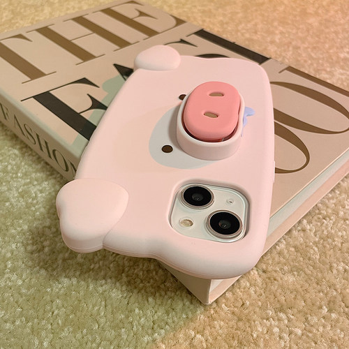 苹果iphone软壳创意猪鼻子支架