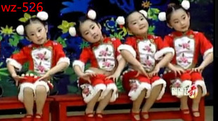 姥姥门前唱大戏演出服妞妞看戏表演服儿童喜庆红色秧歌服舞蹈服装