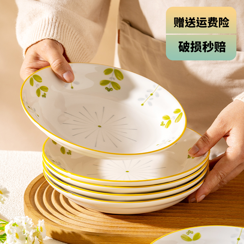 盘子菜盘家用釉下彩2024新款