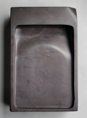手工雕端砚台 6寸新坑仔岩《淌池》方形端砚台04 15.2x9.6x3.5cm