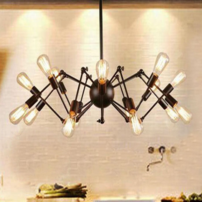 工业风蜘蛛吊灯创意复古loft客厅餐厅酒吧服装店北欧时尚铁艺吊灯