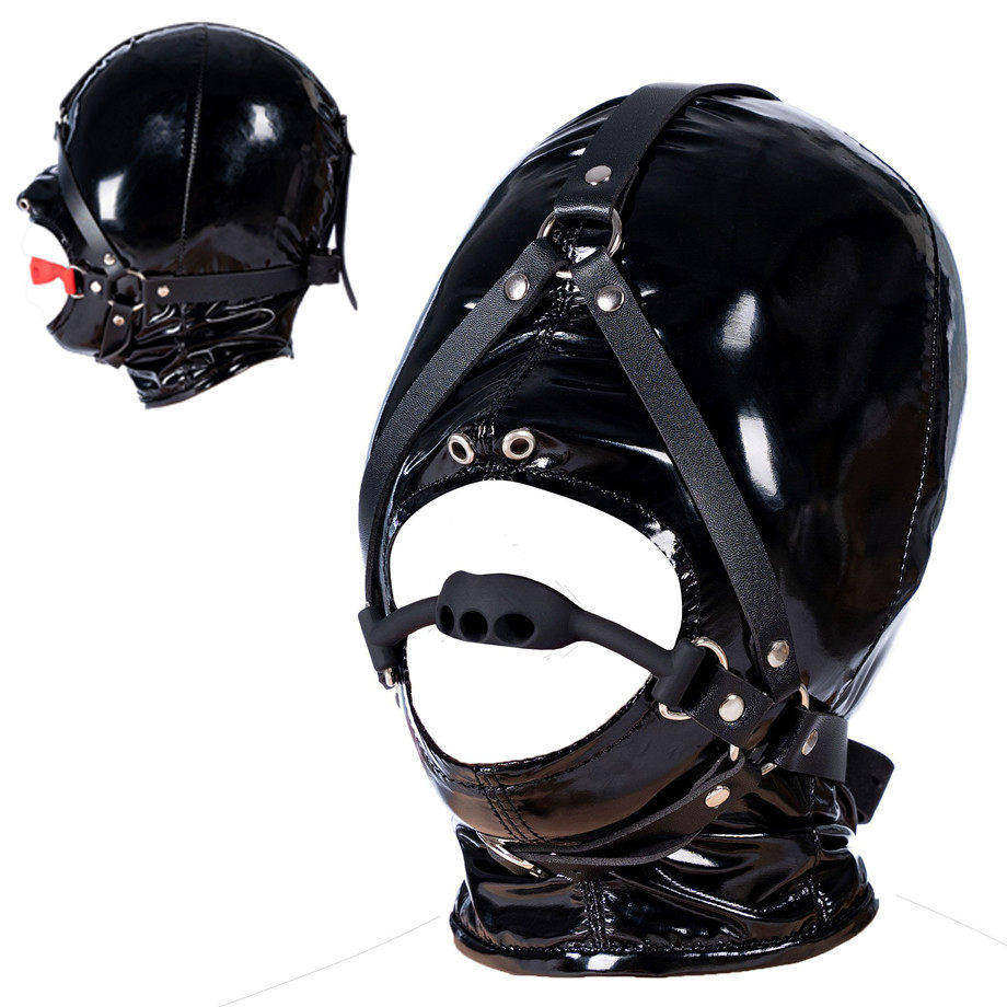 情趣sm头套真空马具口塞面罩调教道具成人开口面具面罩玩具性用品