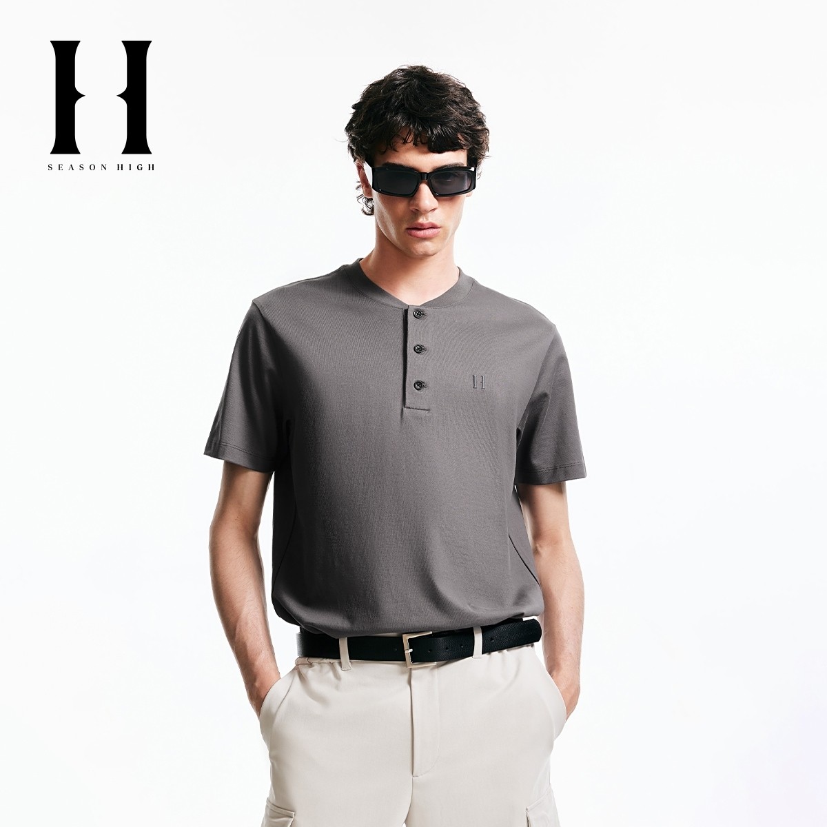SEASON HIGH冬男装T恤百搭潮休闲精致刺绣简约个性舒适短袖上衣,男装,T恤,淘宝优惠券,粉丝福利购,淘宝优惠卷