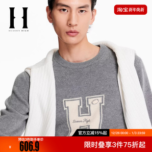 圆领合身版 SEASON 毛衣针织衫 冬季 型舒适百搭含羊毛上衣 HIGH男装