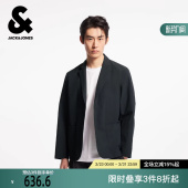 外套上衣男装 杰克琼斯冬潮时尚 百搭舒适商务休闲平驳领纯色西装