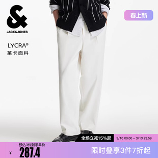 杰克琼斯男装冬休闲百搭2025年新款宽松雪白色百搭长裤裤子