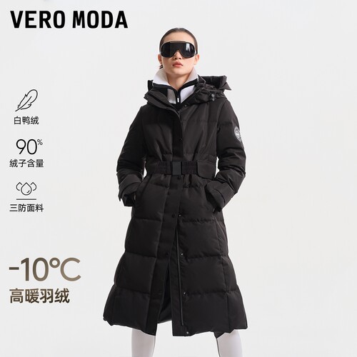 绫致Vero Moda羽绒服女冬季新款90白鸭绒三防长款羽绒