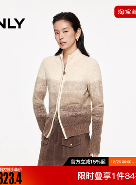 ONLY2025秋季新款时髦小高领个性渐变宽松开衫针织衫女|12543B008