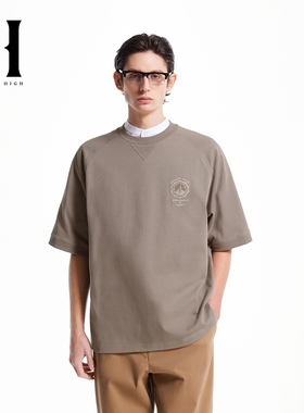 SEASON HIGE冬季纯棉舒适潮时尚出街简约精致字母刺绣短袖T恤男装