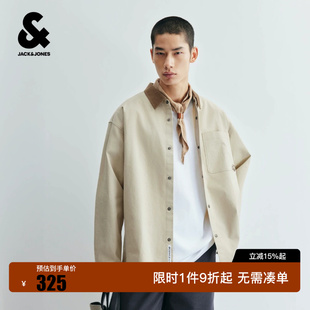 绫致杰克琼斯秋季男衬衫宽松潮时尚巴恩风层次感时尚通勤舒适外套
