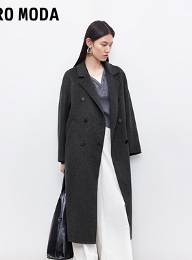 Vero Moda毛呢大衣2025冬新款含绵羊毛羊驼毛双面呢32534S002