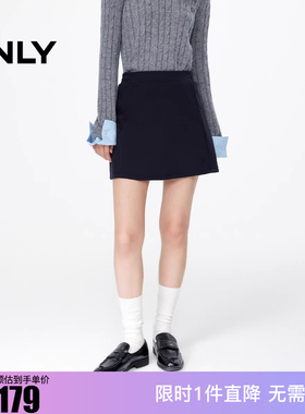 ONLY2025冬新款纯色A字剪裁防走光设计短裙半身裙女|12531E002