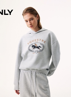 ONLY2026春季新款oversize版型落肩袖连帽长袖卫衣女|12619S002