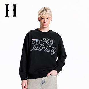 SEASON HIGH冬季NFL联名新英格兰爱国者队字母刺绣圆领卫衣男装
