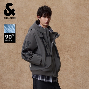 杰克琼斯NBA联名布鲁克林球队男装羽绒服春季新款宽松连帽外套