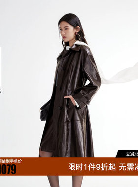 绫致Vero Moda风衣女2026秋季新款腰带袖口系袢插兜亮面外套