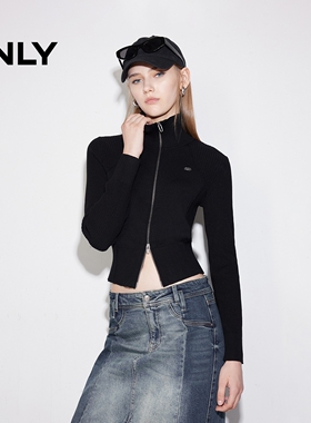ONLY2025冬季新款百搭保暖小高领显瘦短款开衫针织衫女|12543A002