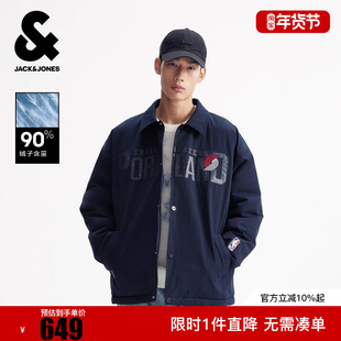 杰克琼斯NBA联名波特兰开拓者球队男装羽绒服冬季新款翻领外套