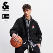 新款 杰克琼斯NBA联名开拓者队男装 夹克春季 刺绣印花翻领廓形外套