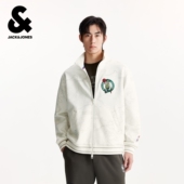 杰克琼斯NBA联名男装 卫衣冬2025年新款 衣身满印立领上衣外套