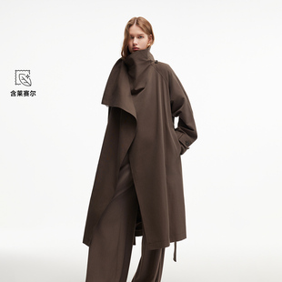 绫致ONLY2026秋季新款含莱赛尔两穿大翻领设计长款风衣女