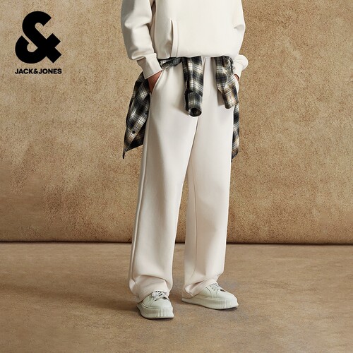 杰克琼斯男生2025年冬新款卫裤百搭舒适直筒裤子简约通勤休闲裤