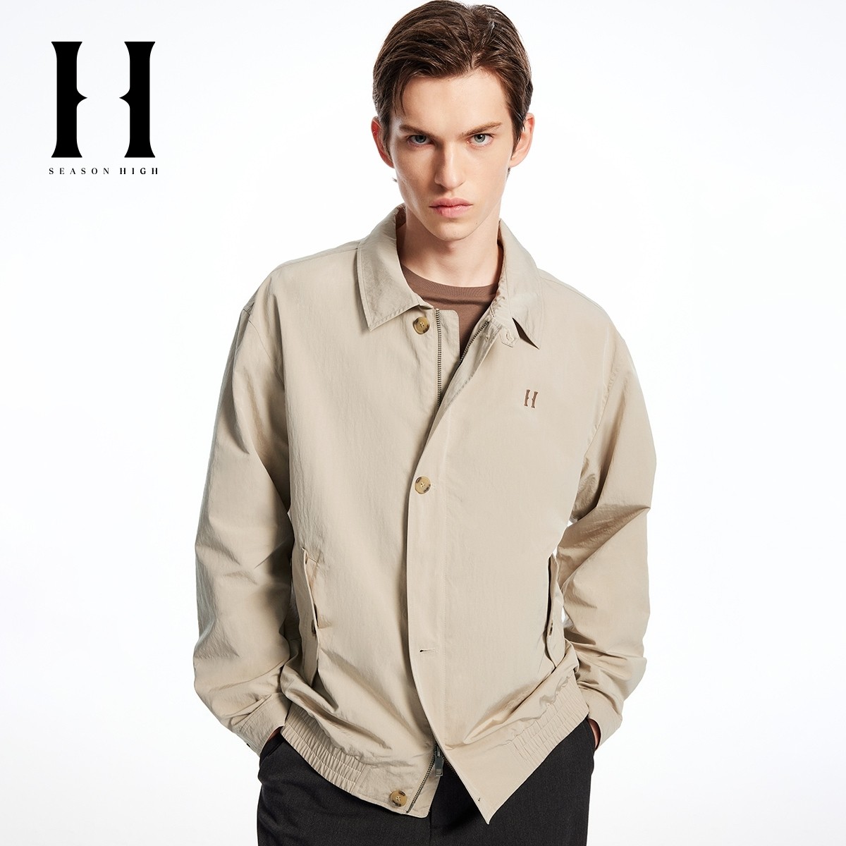 SEASON HIGH男装夹克冬新款时尚刺绣贴袋舒适宽松休闲上衣,男装,夹克,淘宝优惠券,粉丝福利购,淘宝优惠卷