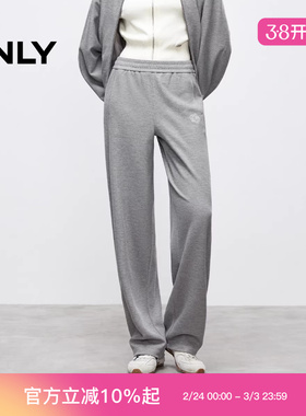 ONLY2025冬新款弹力腰身宽松休闲卫裤阔腿裤休闲裤女|12531D001