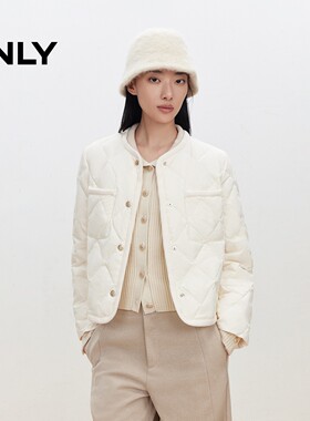 ONLY2025冬季新款90白鸭绒精致包边轻薄短款羽绒服女|125423066