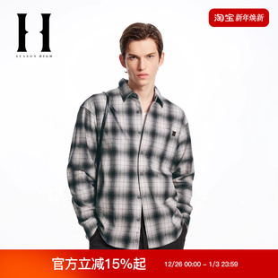 HIGH男装 舒适纯棉宽松休闲翻领长袖 衬衫 新款 上衣 冬季 SEASON