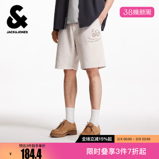 杰克琼斯冬字母刺绣潮流时尚简约休闲运动舒适百搭宽松短裤男装