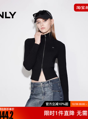 ONLY2025冬季新款百搭保暖小高领显瘦短款开衫针织衫女|12543A002