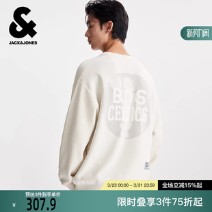 NBA联名 保暖内搭潮流休闲长袖 杰克琼斯冬男装 上衣毛衣针织衫