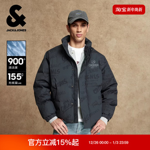 时尚 新款 衣身满印宽松休闲立领保暖外套 羽绒服冬季 杰克琼斯男装