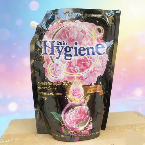 泰国HygienE柔顺剂芍药花香大包护理衣物防静电持久留香1100ml