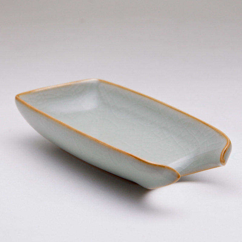 官方正品特台湾柏采窑汝窑自然开片茶荷茶道用具冬青JR102E赏茶盘