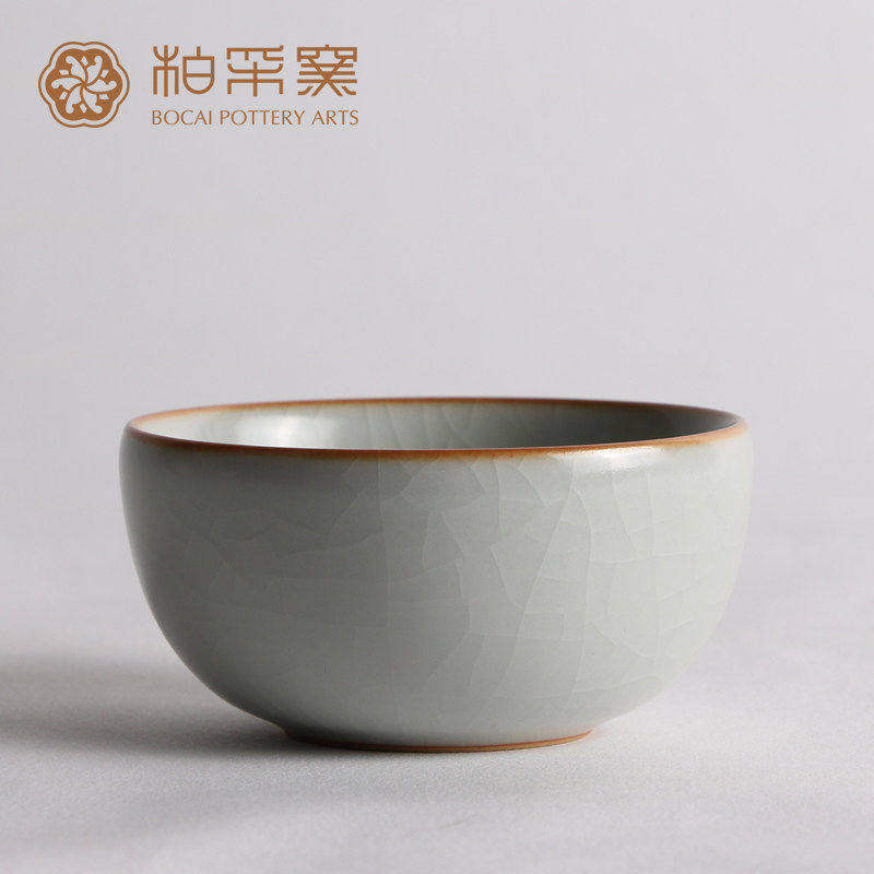 正品台湾柏采窑听泉杯BR155E冬青釉月白开片品杯功夫茶具主人杯