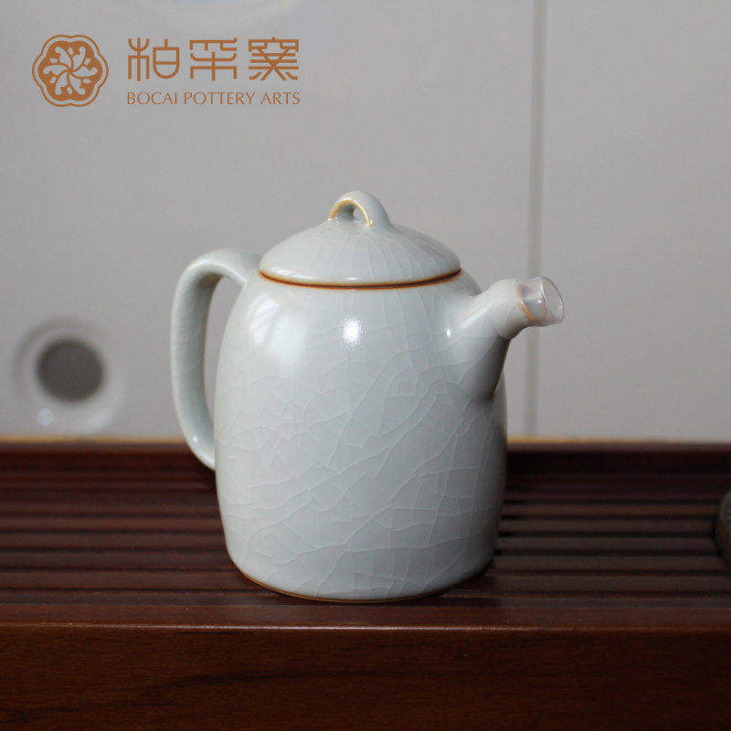 台湾柏采茶壶秦权壶汝窑冬青釉开片茶具HR-135E 柏采壶正品包邮