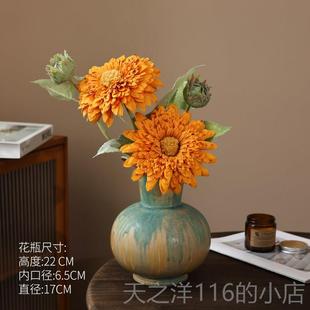 正品 覆油画花瓶干客厅花插花器民中宿美学艺术摆件古小众创意古风