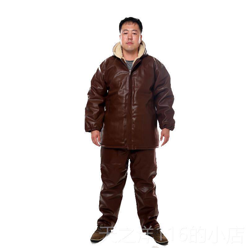 正品男士工作服套装棉衣季加厚劳保棉袄防寒防水防油冬u 皮加绒革