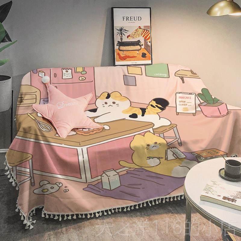 正品日韩爱猫沙发巾盖布防滑坐沙垫布可双人发套防i尘耐脏罩子 ns,居家布艺,沙发垫,淘宝优惠券,粉丝福利购,淘宝优惠卷
