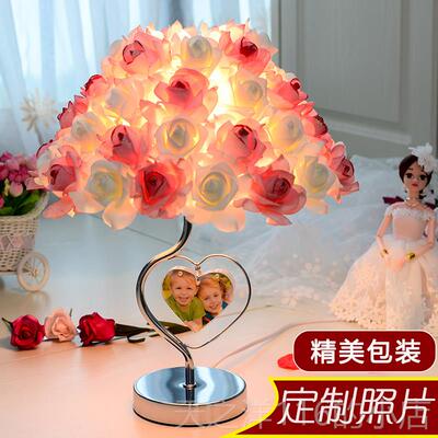 正品装七情人节玫瑰花台灯结婚礼物创意婚庆婚房妇女饰夕温馨卧室
