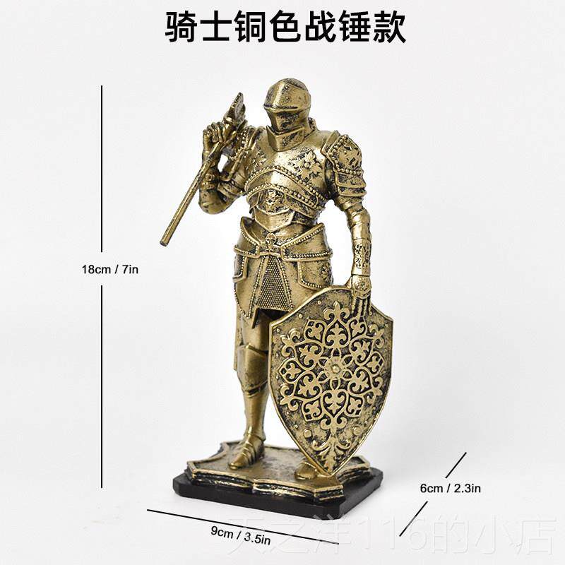正品欧式覆胜设利盔甲骑士摆件古办室书房家居装饰品摆男孩公房间图片