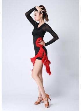 正品成人女拉丁舞演出艺赛新款服比服流苏洋装拉丁舞服装成人考女