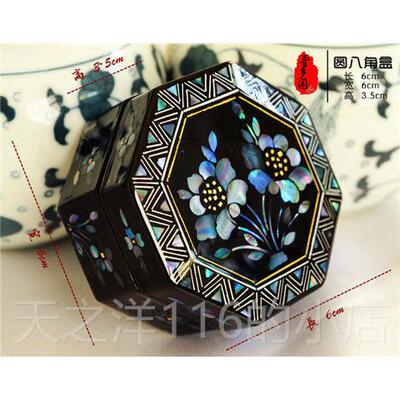 正品平遥推光漆器螺钿贝壳饰嵌镶首盒胭脂盒项盒戒指盒拍炼古装戏
