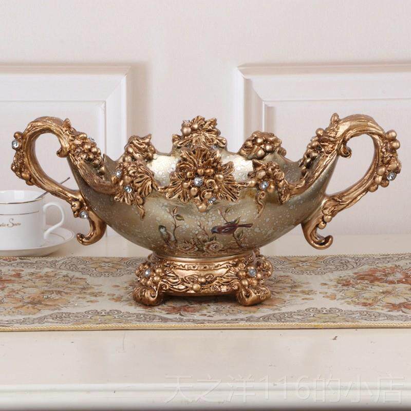 正品欧式复古树脂花瓶仿美真花工插花器新古典客饰厅玄关装式摆件