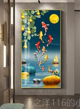 正品入口装饰画现代简主义过道走廊挂画水晶瓷钻景石口客厅垂直背